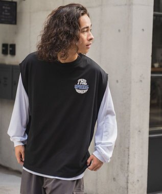 WEGO アンサンブルスウェットベストロンT ブラック