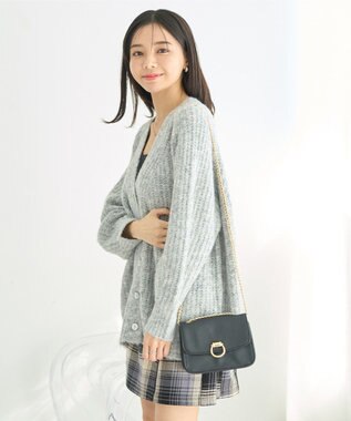 earth music&ecology ふわふわＭＩＸヤーンカーディガン Light Gray