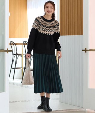 ANY 【洗濯機可能】フェザー求心ニット ブラック