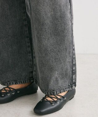 Green Parks ・ＥＬＥＮＣＡＲＥ　ＤＵＥ　デニムタックワイドパンツ Black