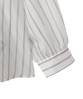 Green Parks フレアラインスキッパーブラウス Stripe