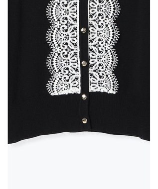 Te chichi フロントレースクルーネックカーディガン ブラック