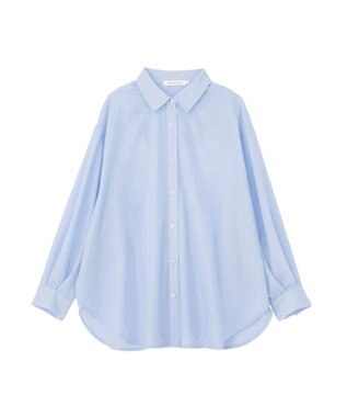 AMERICAN HOLIC 【イージーケア】シアーラウンドシャツ Blue