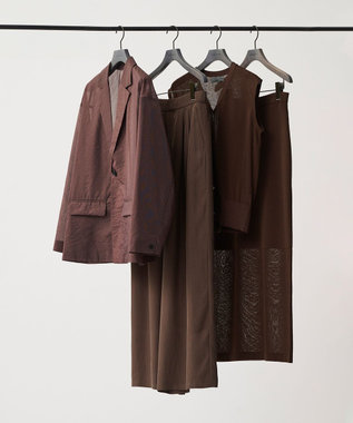 uncrave 【新色追加！】フィブリルシャンブレー ワイドパンツ ブラウン