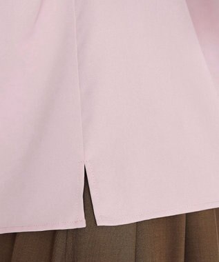 Tiaclasse 【洗える】リボン付きタックフレア袖ブラウス ピンク