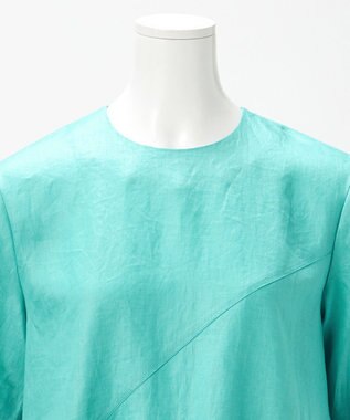 23区 【エステータ】チンツリネン Aライン フレアワンピース ターコイズブルー系