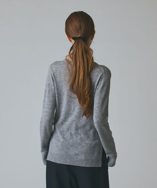 GRACE CONTINENTAL ボウ付ニットトップ グレー