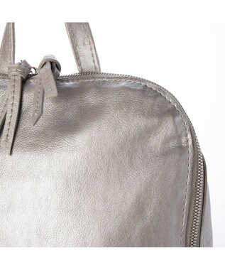 UNBILLION ペルケ perche / ダブルジッパー牛革バックパック シルバー