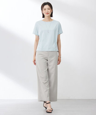 J.PRESS LADIES 【洗える】Crispyツイル ストレート パンツ ベージュ系