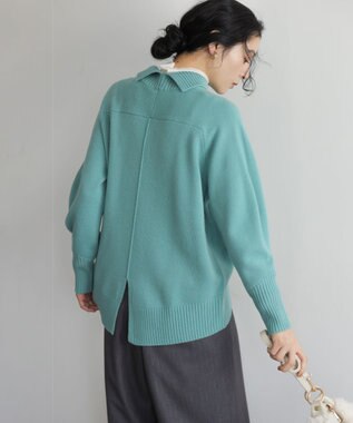 組曲 S ウールカシミヤミックス ロールネックニット スモーキーグリーン系