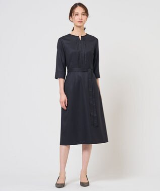 J.PRESS LADIES L OXIJEWEL ストレッチ ワンピース ネイビー系