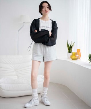 WEGO シアードロストショートパーカー ブラック