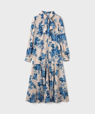 GRACE CONTINENTAL ブーケフラワープリントワンピース ベージュ