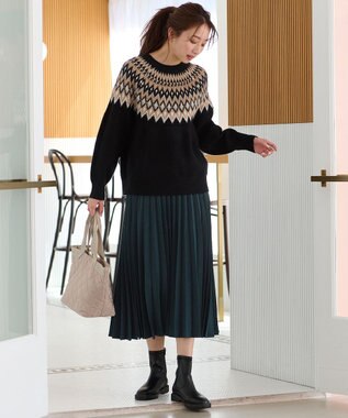 ANY 【洗濯機可能】フェザー求心ニット ブラック