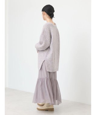 earth music&ecology ふわふわメランジチュニック Lavender