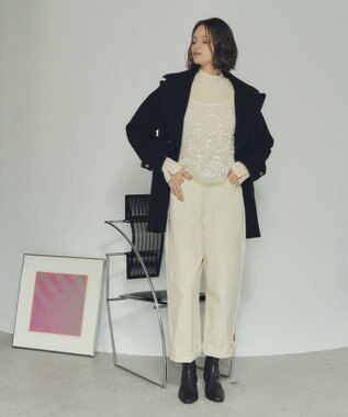 YECCA VECCA 【2点SET】刺繍レースキャミセットハイネックニット Ivory