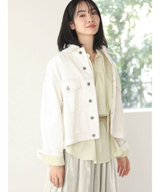 Green Parks ショート丈デニムジャケット Off White