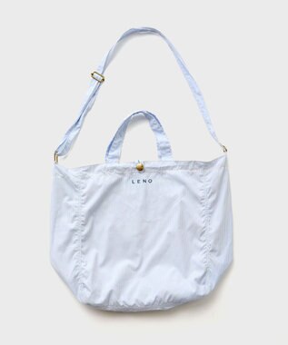LENO NEWS PAPER BAG CANDY STRIPE / ニュースペーパーバッグ SAXE BLUE