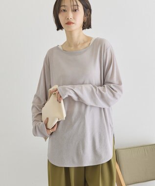 AMERICAN HOLIC ラウンドカットシアープルオーバー Gray Beige