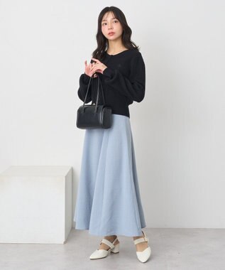 earth music&ecology ミニケーブルコンパクトカーディガン Black