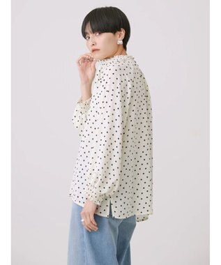 AMERICAN HOLIC ギャザーラグランサテンブラウス Dot