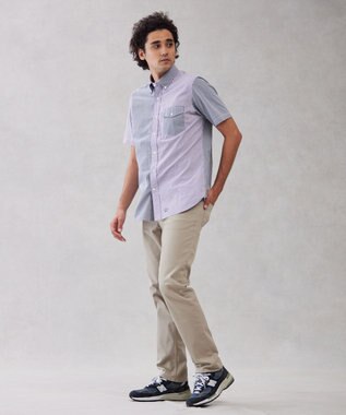 J.PRESS MEN 【クールマックス】クレイジーパターン サッカーシャツ/B.D. ネイビー系9