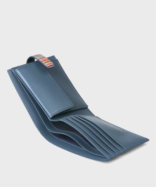 Paul Smith シグネチャーストライプタブ 2つ折り財布 ブルー