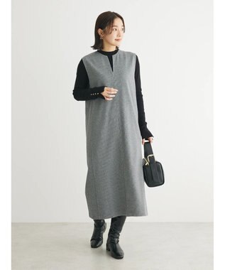 Green Parks 柄圧縮ポンチキーネックジャンスカ