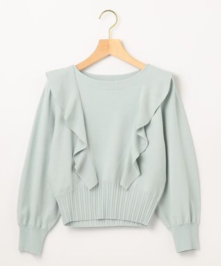 組曲 【洗える】Elenaラッフル ニット グリーン系