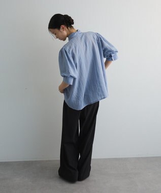 Green Parks ２ＷＡＹボウタイバルーンスリーブブラウス Sax