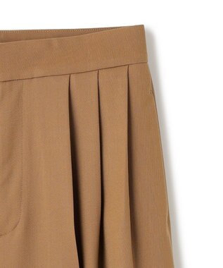 BEIGE， 【洗える】STEVIA / ウール混タックワイドパンツ Brown