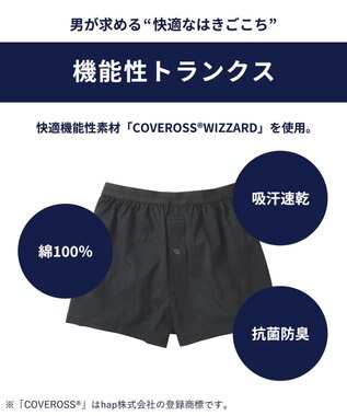 WACOAL MEN トランクス　綿100％　吸汗速乾　抗菌防臭　前開き　/ブロス　GT7300 コン