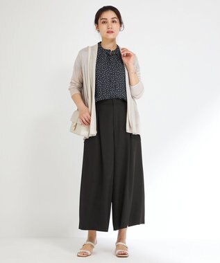 23区 L 【Lサイズ限定/洗える】ハイストレッチツイル パンツ ブラック系