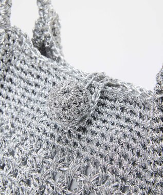 TOPKAPI 【TREASURE TOPKAPI】メタリック ラウンド トートバッグ シルバー