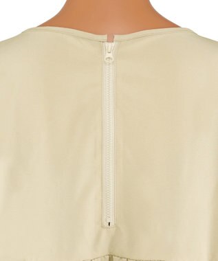 San-ai Resort（三愛水着楽園） 【WEB限定】5点セット キャップ付きUVカットタンキニ+ティアードラッシュセット水着【BeachQueen(ビーチクイーン）】 ベージュ