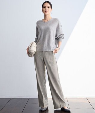 自由区 L 【カタログ掲載】ファインウールカシミヤドルマンシルエット ニット グレー系