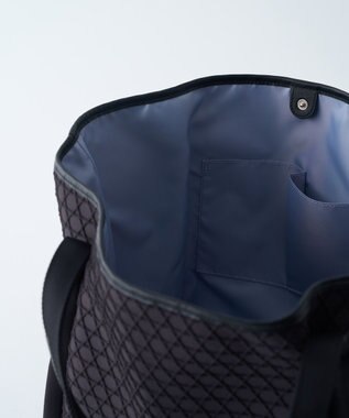 MIYABIYA LAQUOH【撥水加工】篭目柄エンボスボンディングトートL ブラック