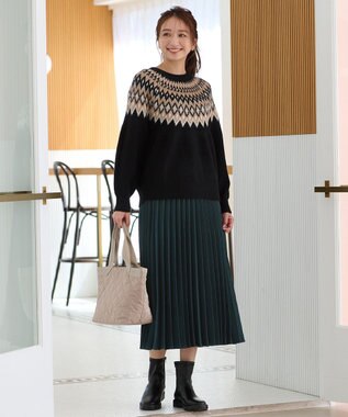 ANY 【洗濯機可能】フェザー求心ニット ブラック