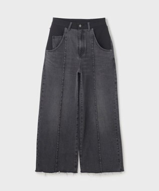 GRACE CONTINENTAL コンビデニムワイドパンツ ブラック