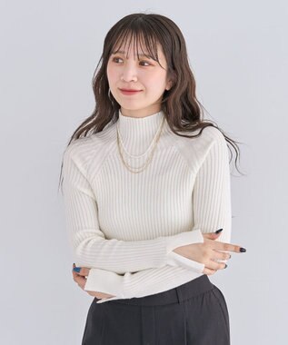 Green Parks ・Ｐｅｔｉｔ　Ｆｌｅｕｒ　ボトルネックリブニット Off White