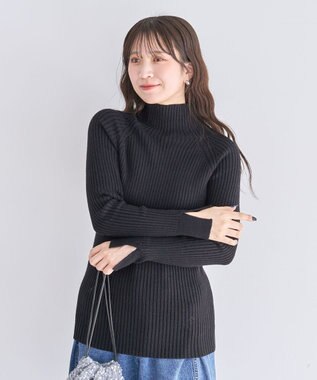 Green Parks ・Ｐｅｔｉｔ　Ｆｌｅｕｒ　ボトルネックリブニット Black