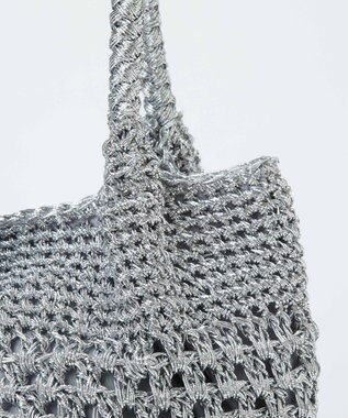 TOPKAPI 【TREASURE TOPKAPI】メタリック ラウンド トートバッグ シルバー