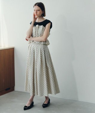 YECCA VECCA タックフレアスカート Dot