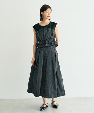 YECCA VECCA タックフレアスカート Dot