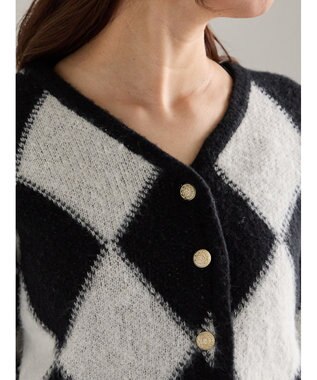 Te chichi アーガイルジャガードVネックカーディガン オフホワイト