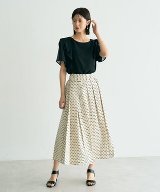 YECCA VECCA タックフレアスカート Dot