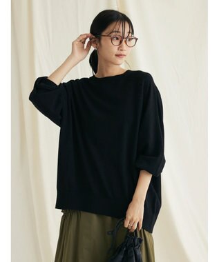 CRAFT STANDARD BOUTIQUE とてもちクルーネックニットプルオーバー Black