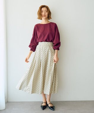 YECCA VECCA タックフレアスカート Dot