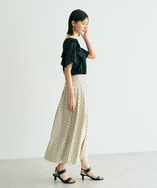 YECCA VECCA タックフレアスカート Dot