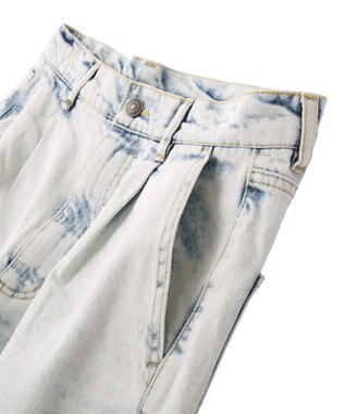 CRAFT STANDARD BOUTIQUE ハイブリーチケミカル加工デニムワイドパンツ Light Indigo